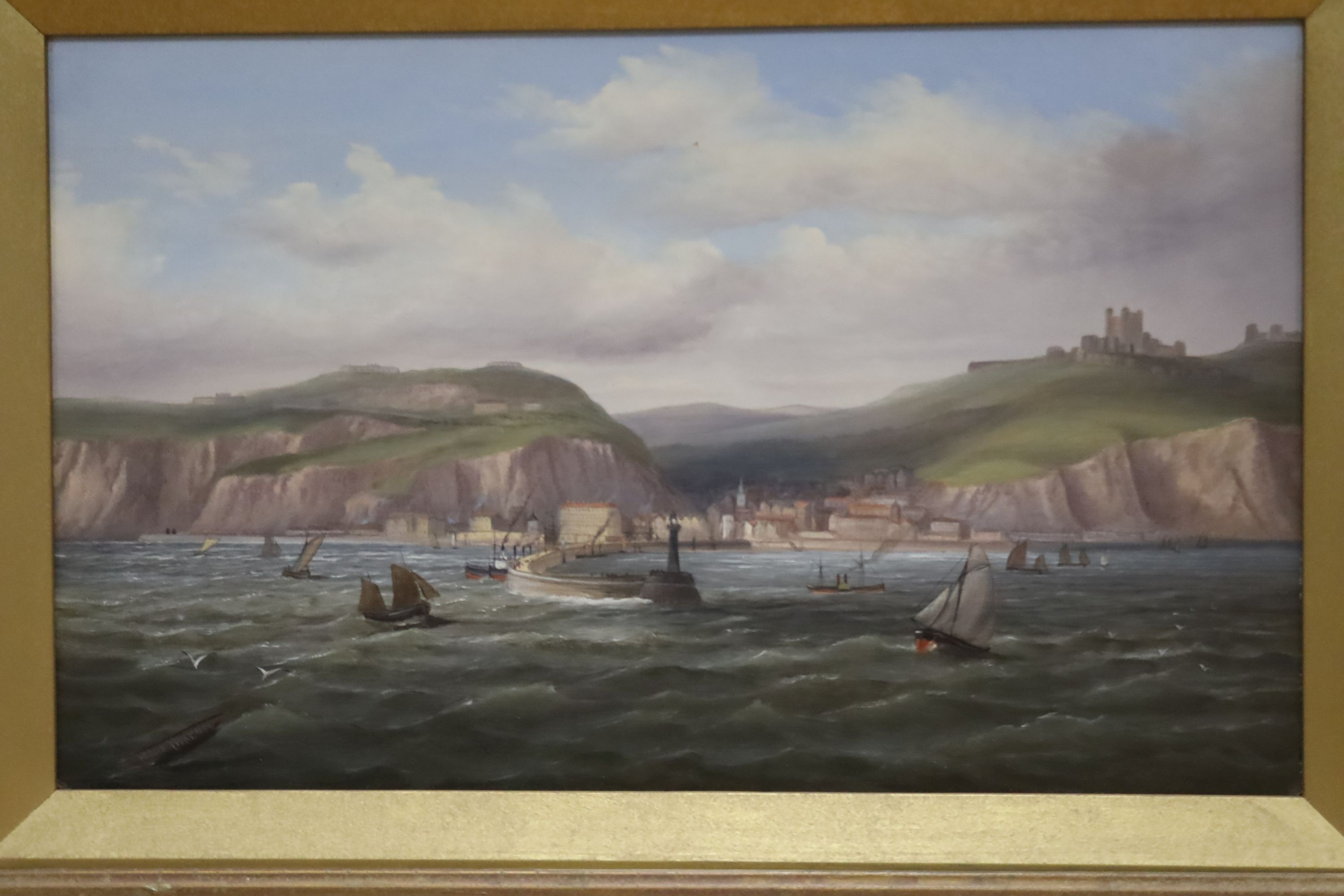 Millson Hunt (fl.1875-1900), pair of oils on canvas, Views of Scarborough, signed and dated 1886, 24 x 40cm